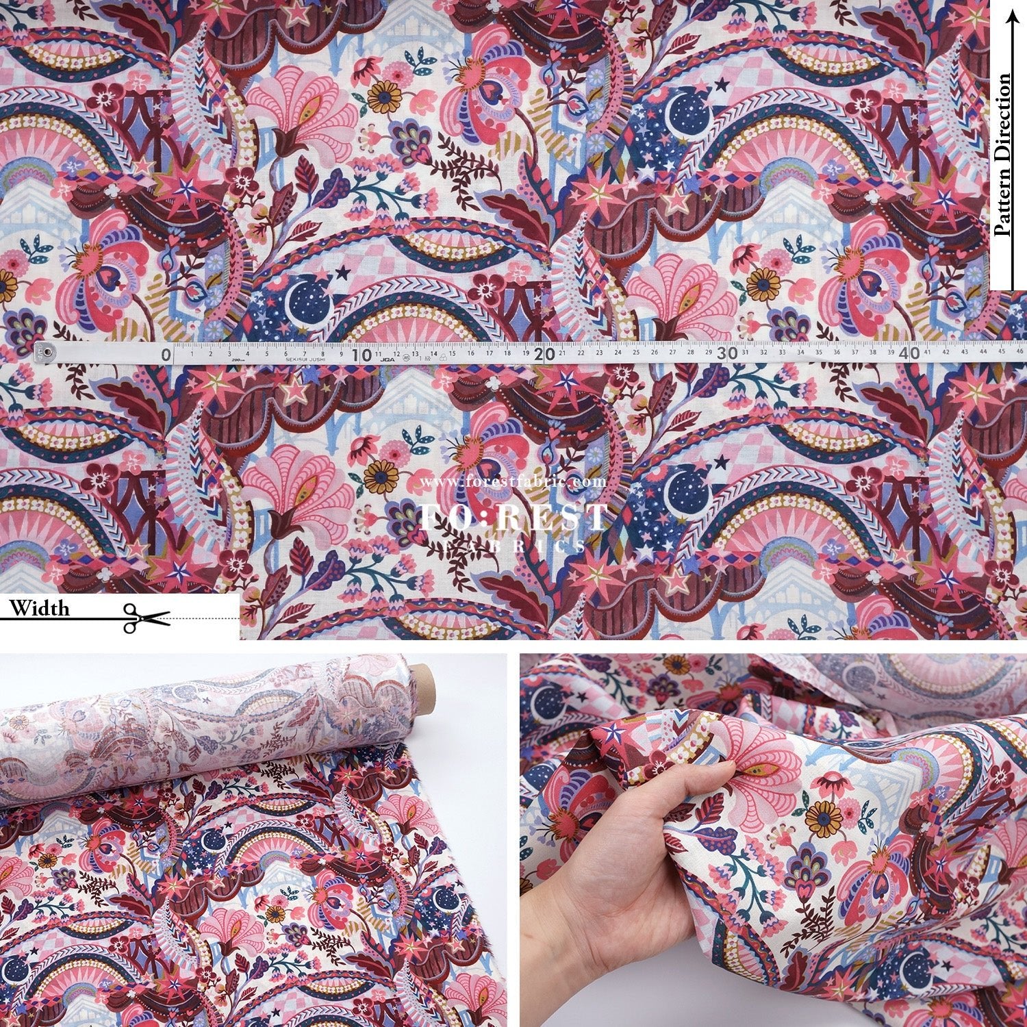 Liberty of London (Augusta Linen Fabric) - The Liberty Stage - FO:REST Fabric 布恩堂Liberty fabrictana lawnjapanese fabricykk zipper