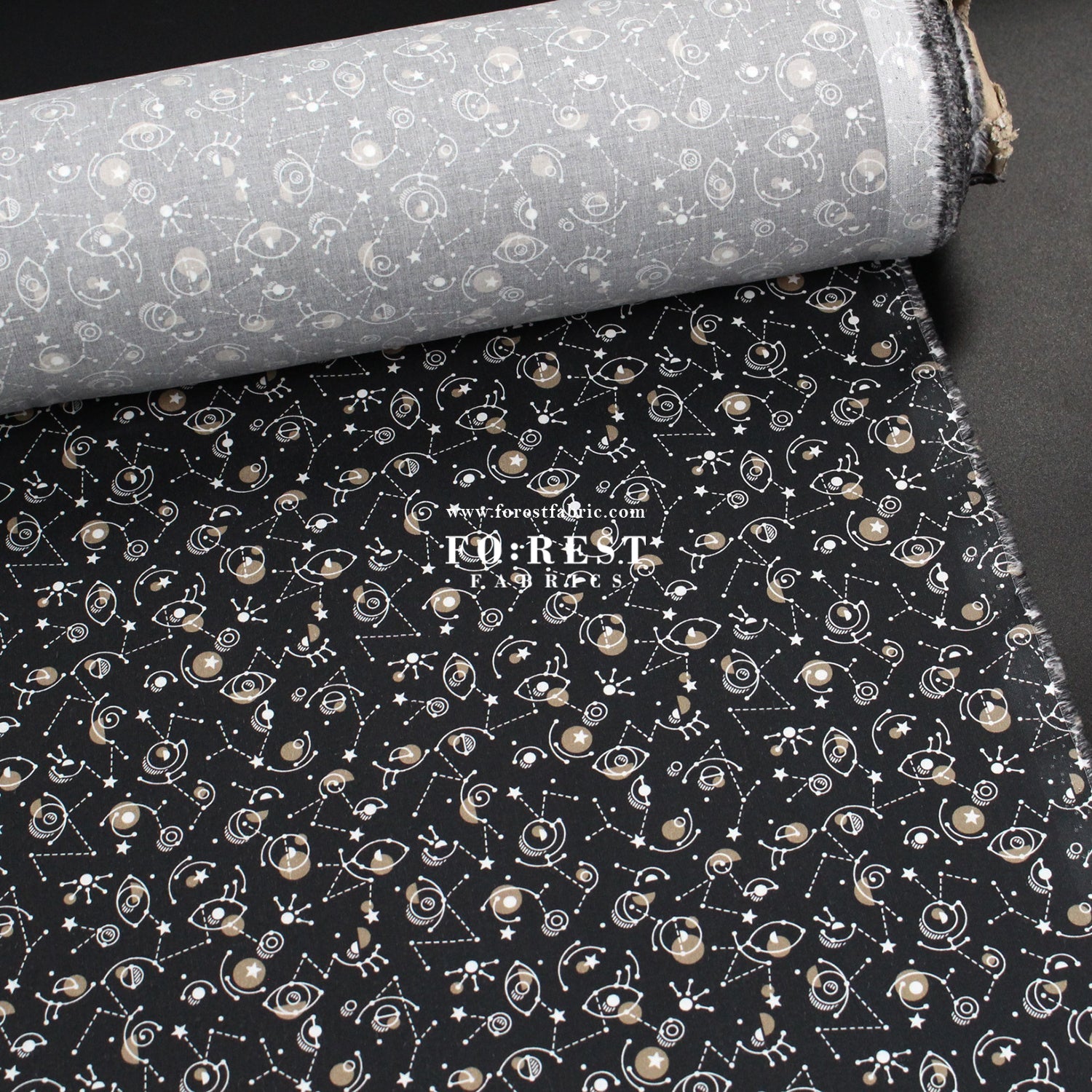 Liberty of London (Cotton Poplin Fabric) - Cyclopes Black - FO:REST Fabric 布恩堂Liberty fabrictana lawnjapanese fabricykk zipper