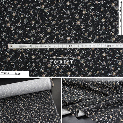 Liberty of London (Cotton Poplin Fabric) - Cyclopes Black - FO:REST Fabric 布恩堂Liberty fabrictana lawnjapanese fabricykk zipper