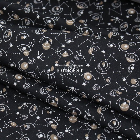 Liberty of London (Cotton Poplin Fabric) - Cyclopes Black - FO:REST Fabric 布恩堂Liberty fabrictana lawnjapanese fabricykk zipper