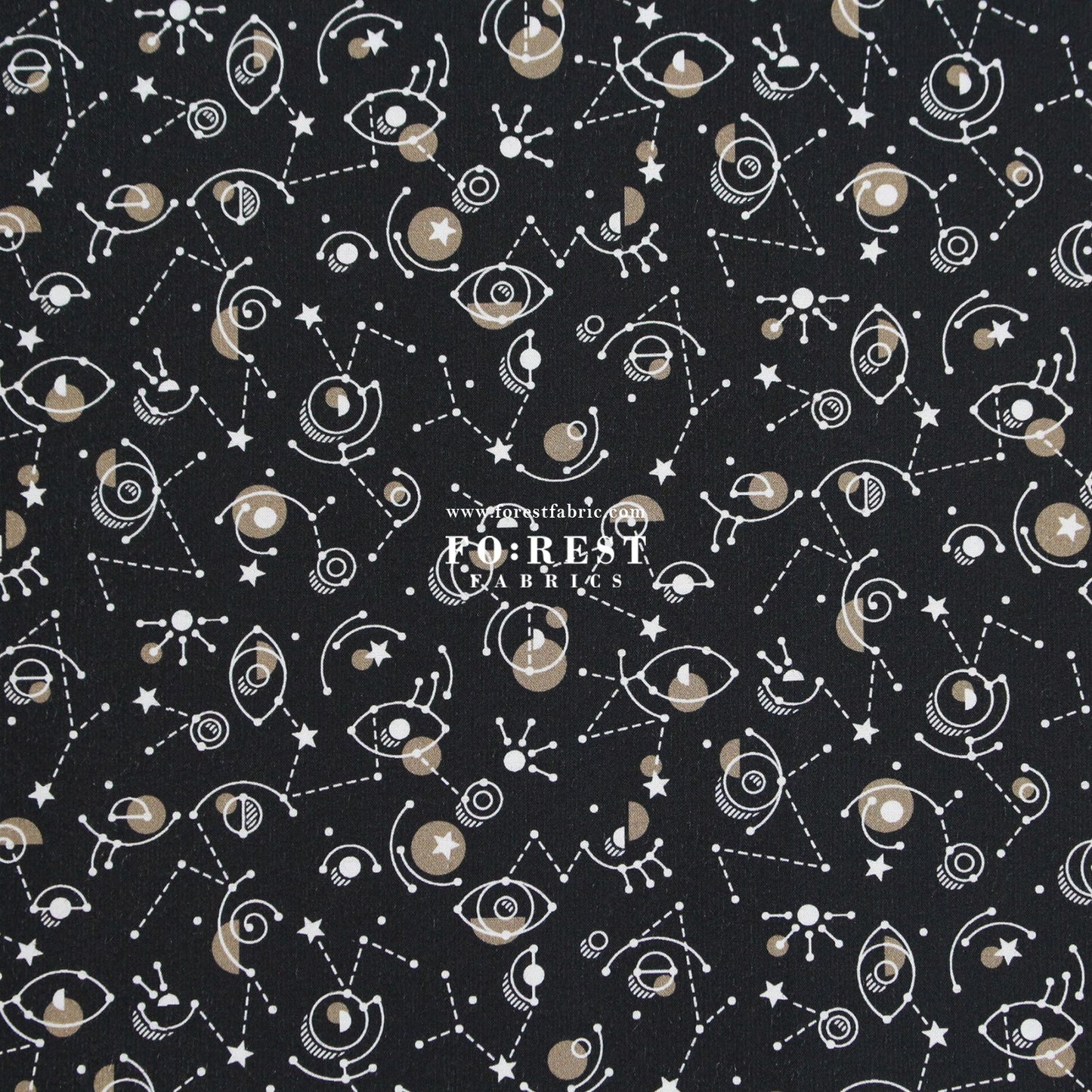 Liberty of London (Cotton Poplin Fabric) - Cyclopes Black - FO:REST Fabric 布恩堂Liberty fabrictana lawnjapanese fabricykk zipper