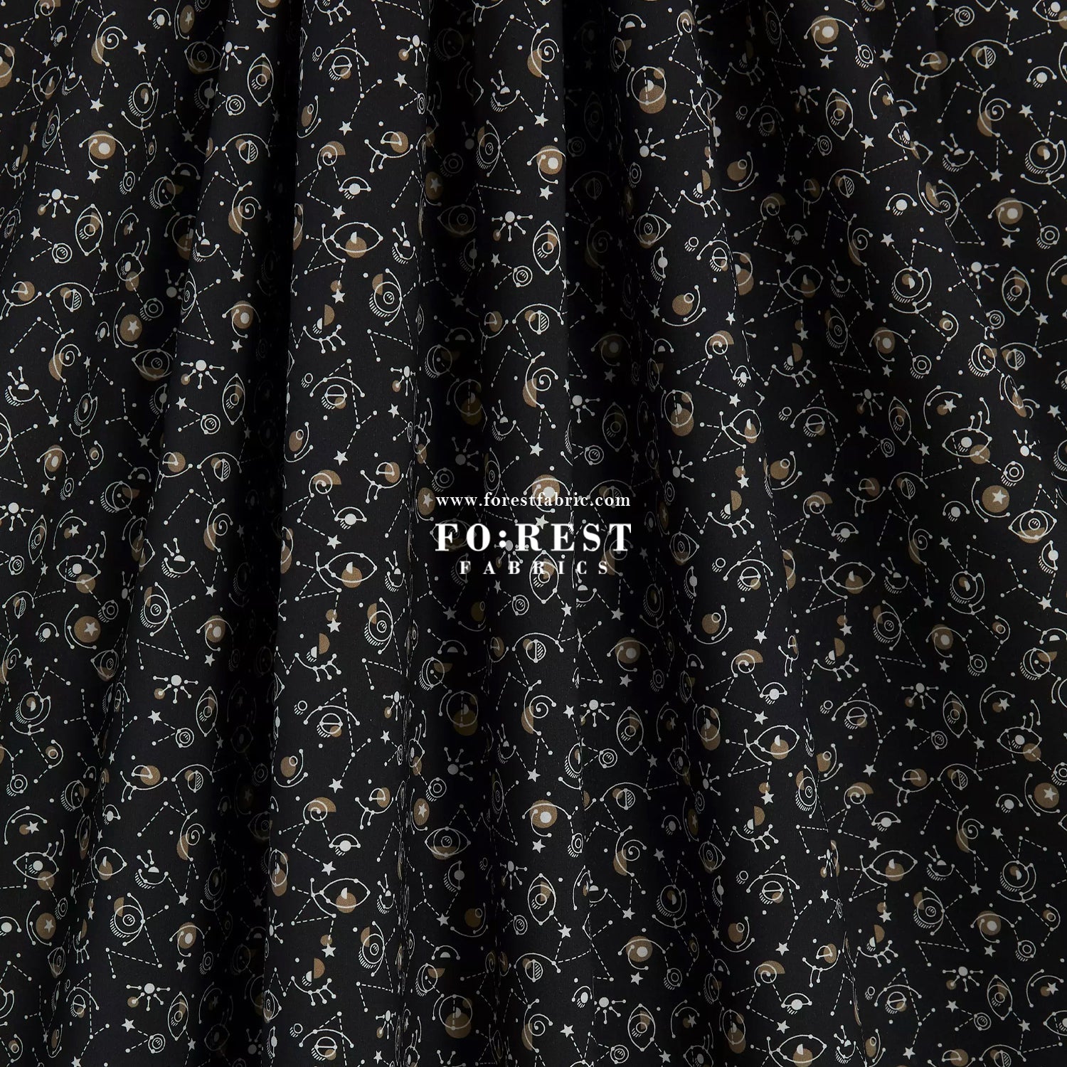Liberty of London (Cotton Poplin Fabric) - Cyclopes Black - FO:REST Fabric 布恩堂Liberty fabrictana lawnjapanese fabricykk zipper
