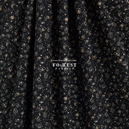 Liberty of London (Cotton Poplin Fabric) - Cyclopes Black - FO:REST Fabric 布恩堂Liberty fabrictana lawnjapanese fabricykk zipper