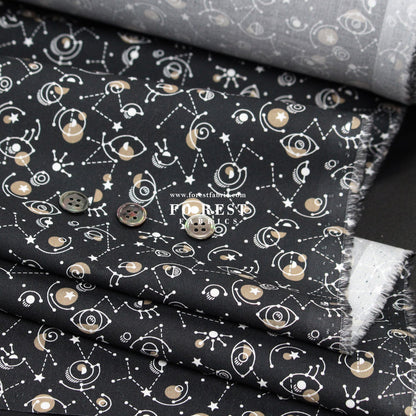 Liberty of London (Cotton Poplin Fabric) - Cyclopes Black - FO:REST Fabric 布恩堂Liberty fabrictana lawnjapanese fabricykk zipper
