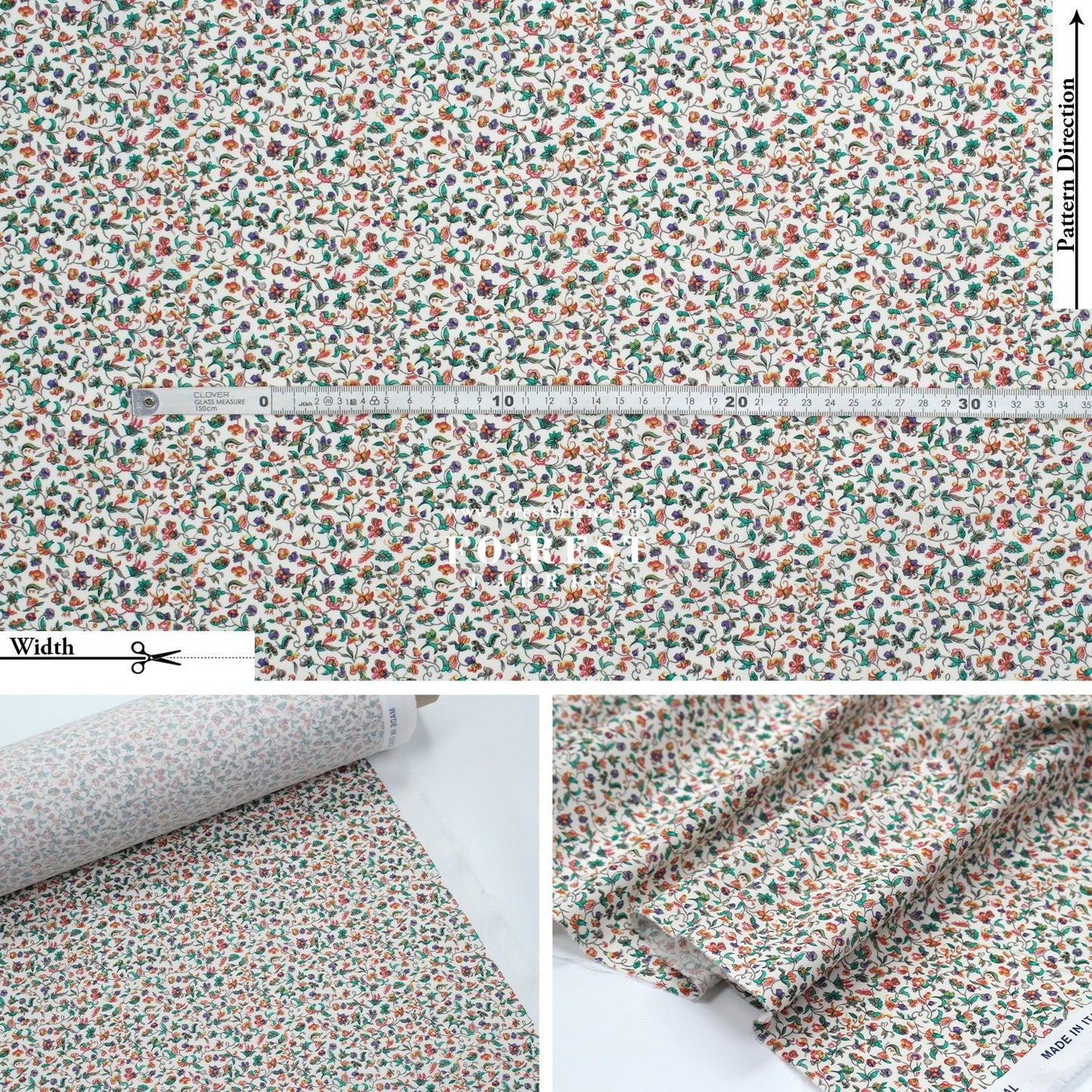 Liberty of London (Cotton Poplin Fabric) - Eleanor's orchard - FO:REST Fabric 布恩堂Liberty fabrictana lawnjapanese fabricykk zipper