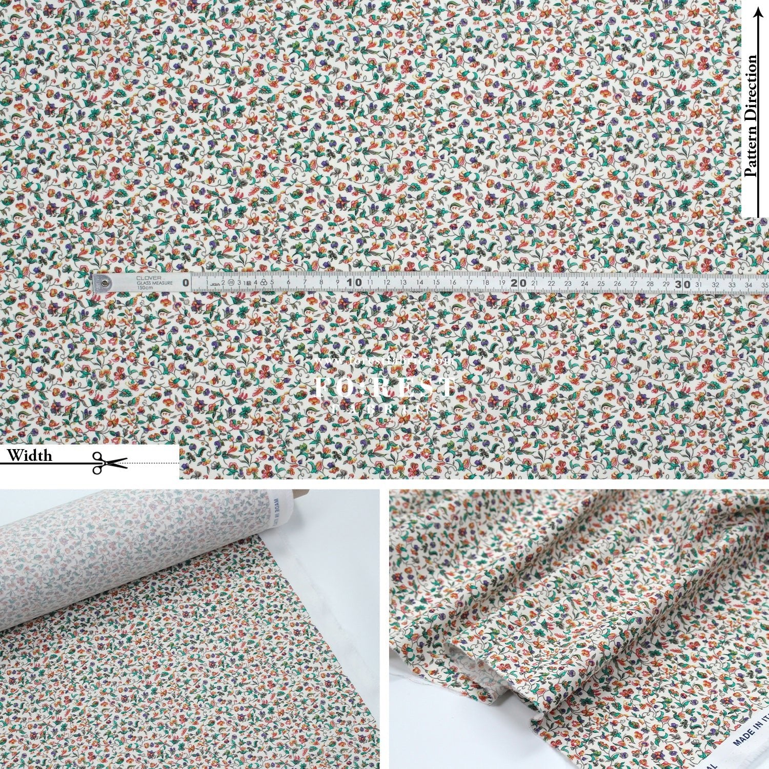 Liberty of London (Cotton Poplin Fabric) - Eleanor's orchard - FO:REST Fabric 布恩堂Liberty fabrictana lawnjapanese fabricykk zipper