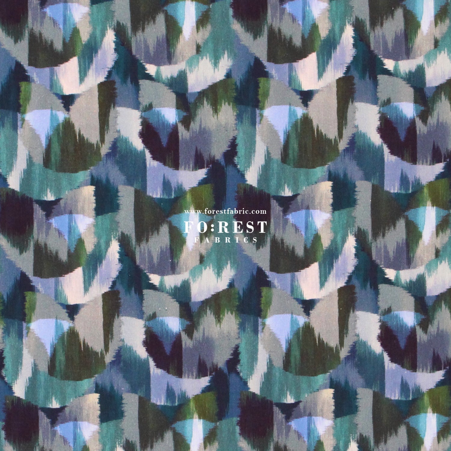 Liberty of London (Cotton Poplin Fabric) - Ikat Night - FO:REST Fabric 布恩堂Liberty fabrictana lawnjapanese fabricykk zipper