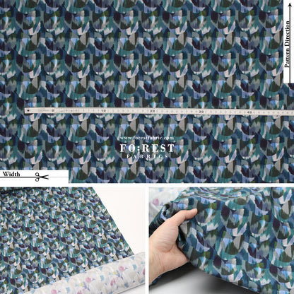 Liberty of London (Cotton Poplin Fabric) - Ikat Night - FO:REST Fabric 布恩堂Liberty fabrictana lawnjapanese fabricykk zipper