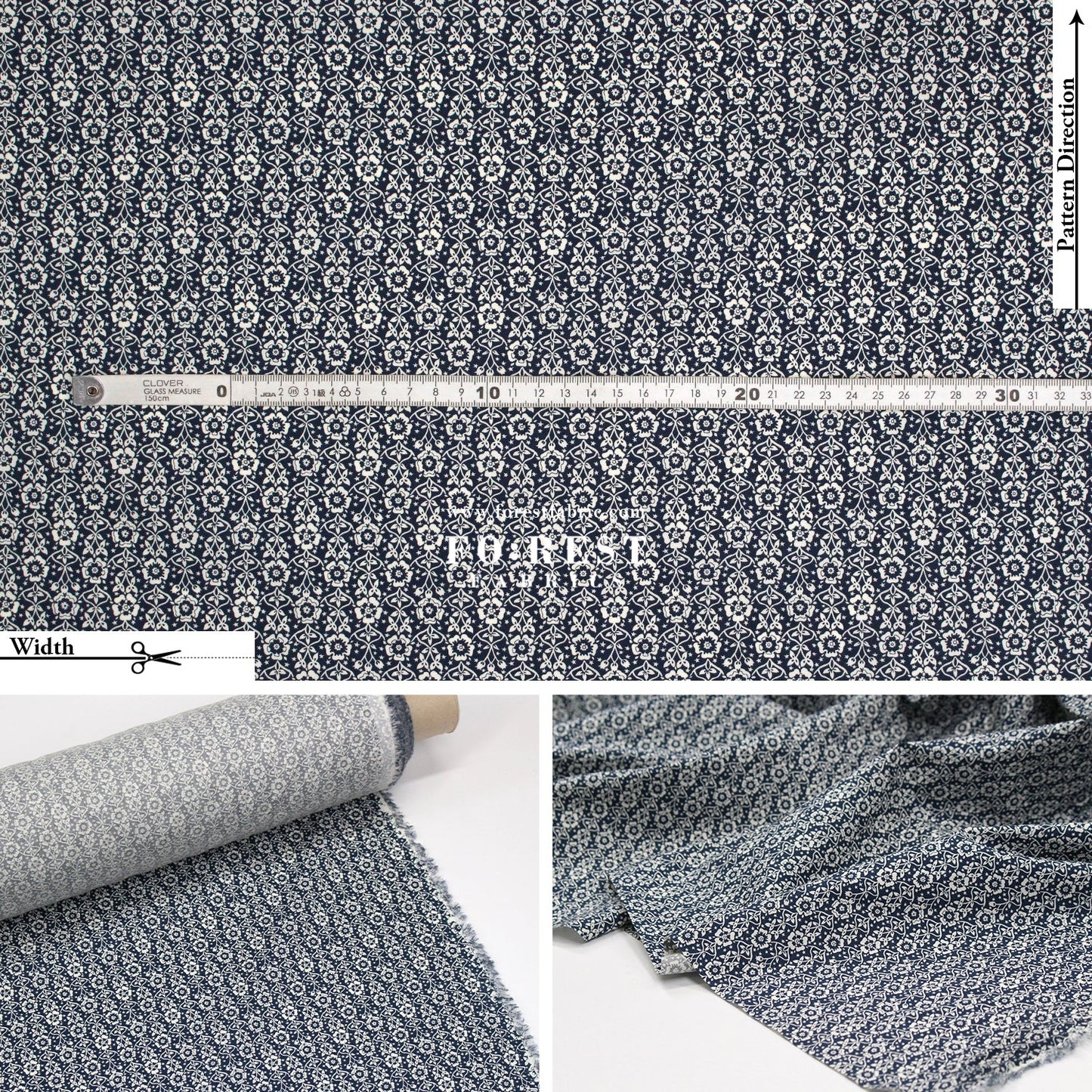 Liberty of London (Cotton Poplin Fabric) - King B - FO:REST Fabric 布恩堂Liberty fabrictana lawnjapanese fabricykk zipper