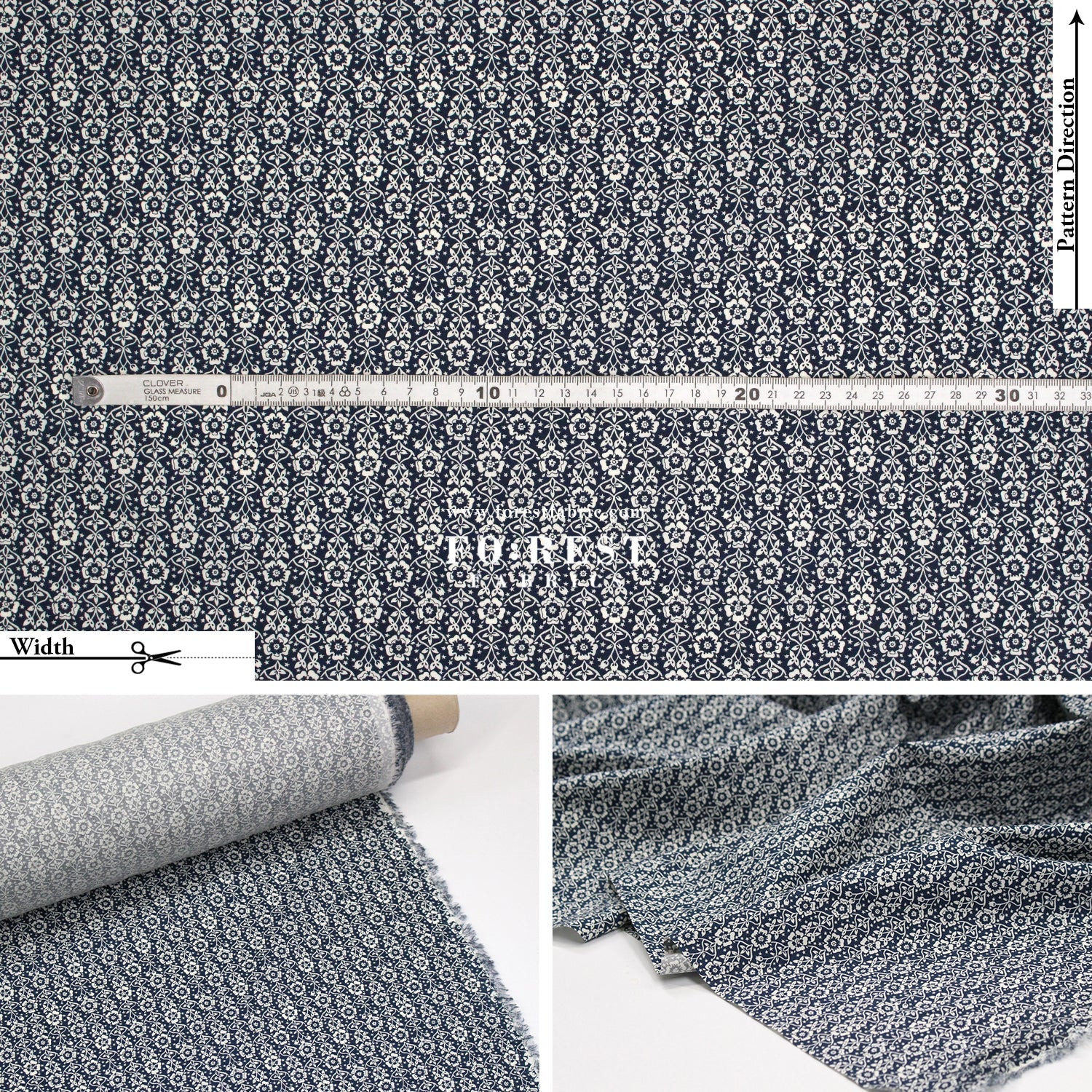Liberty of London (Cotton Poplin Fabric) - King B - FO:REST Fabric 布恩堂Liberty fabrictana lawnjapanese fabricykk zipper