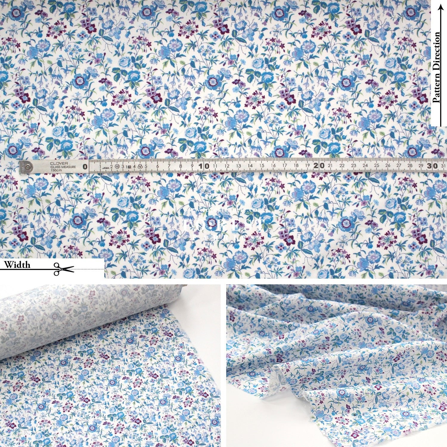 Liberty of London (Cotton Poplin Fabric) - Merrifield Botanical B - FO:REST Fabric 布恩堂Liberty fabrictana lawnjapanese fabricykk zipper