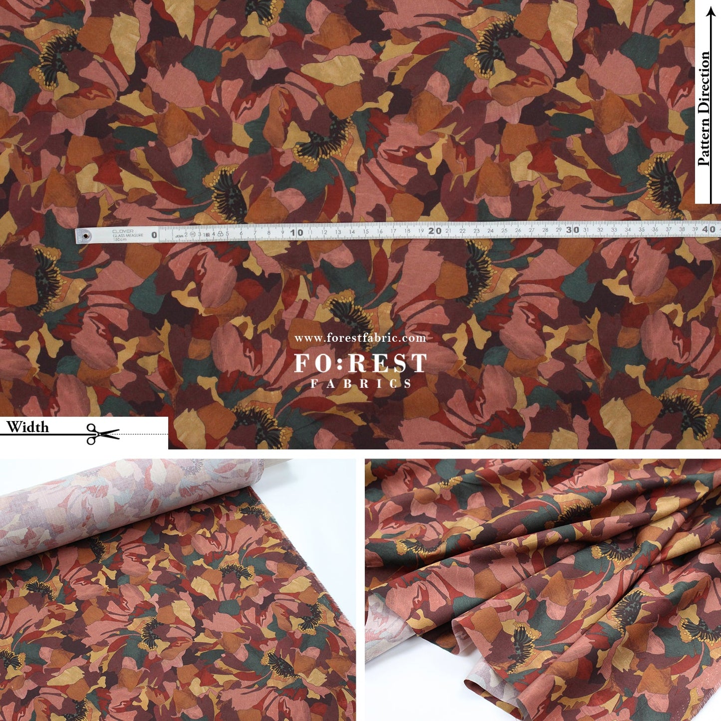 Liberty of London (Cotton Poplin Fabric) - Peony Promenade - FO:REST Fabric 布恩堂Liberty fabrictana lawnjapanese fabricykk zipper