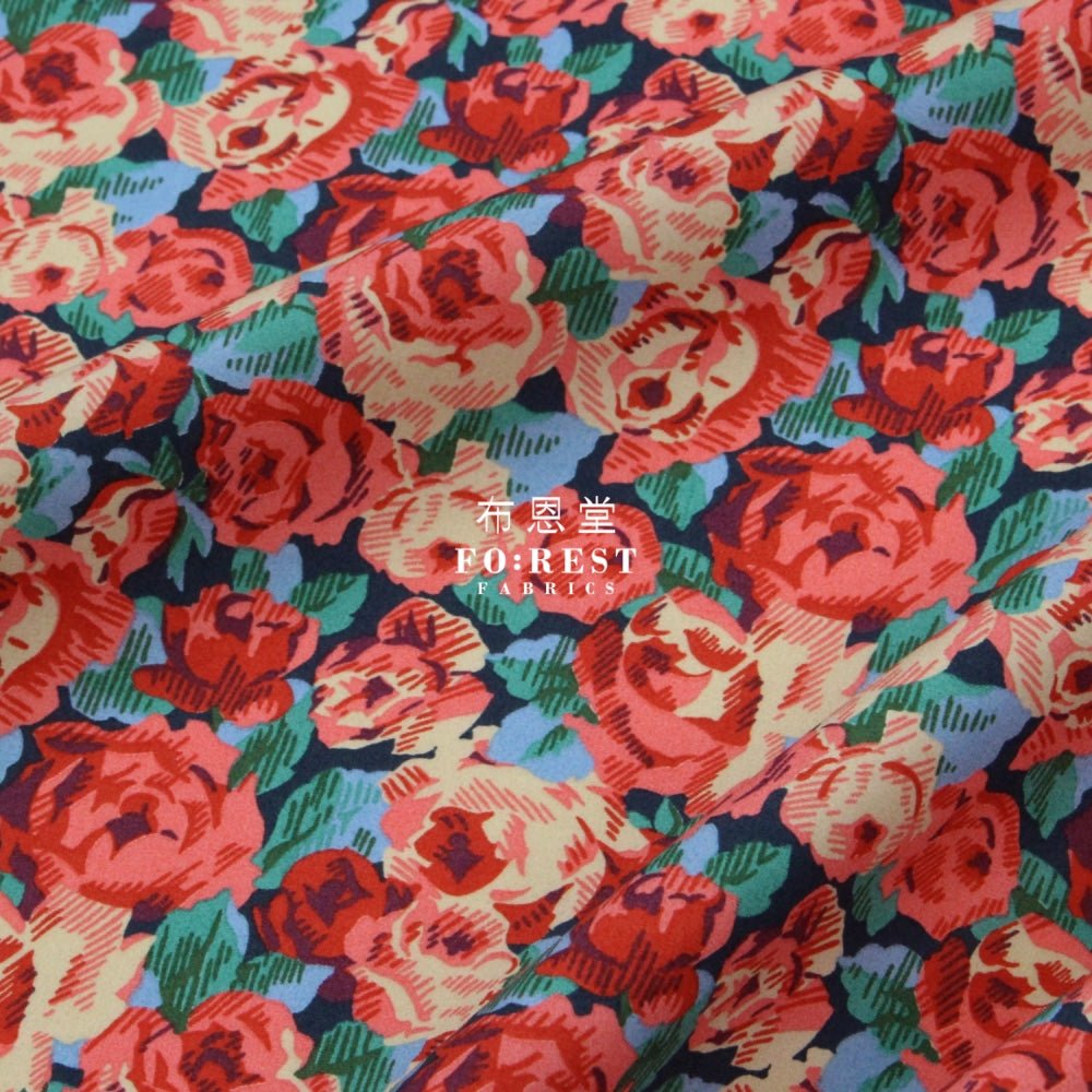 Liberty of London (Cotton Poplin Fabric) - Roman rose - FO:REST Fabric 布恩堂Liberty fabrictana lawnjapanese fabricykk zipper