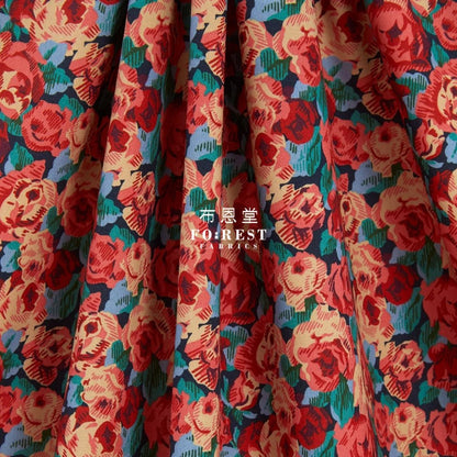 Liberty of London (Cotton Poplin Fabric) - Roman rose - FO:REST Fabric 布恩堂Liberty fabrictana lawnjapanese fabricykk zipper