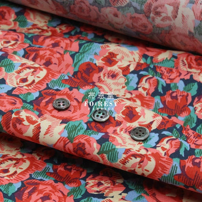 Liberty of London (Cotton Poplin Fabric) - Roman rose - FO:REST Fabric 布恩堂Liberty fabrictana lawnjapanese fabricykk zipper