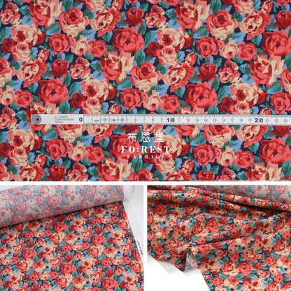 Liberty of London (Cotton Poplin Fabric) - Roman rose - FO:REST Fabric 布恩堂Liberty fabrictana lawnjapanese fabricykk zipper