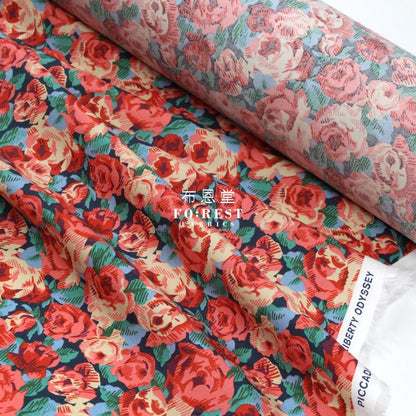 Liberty of London (Cotton Poplin Fabric) - Roman rose - FO:REST Fabric 布恩堂Liberty fabrictana lawnjapanese fabricykk zipper