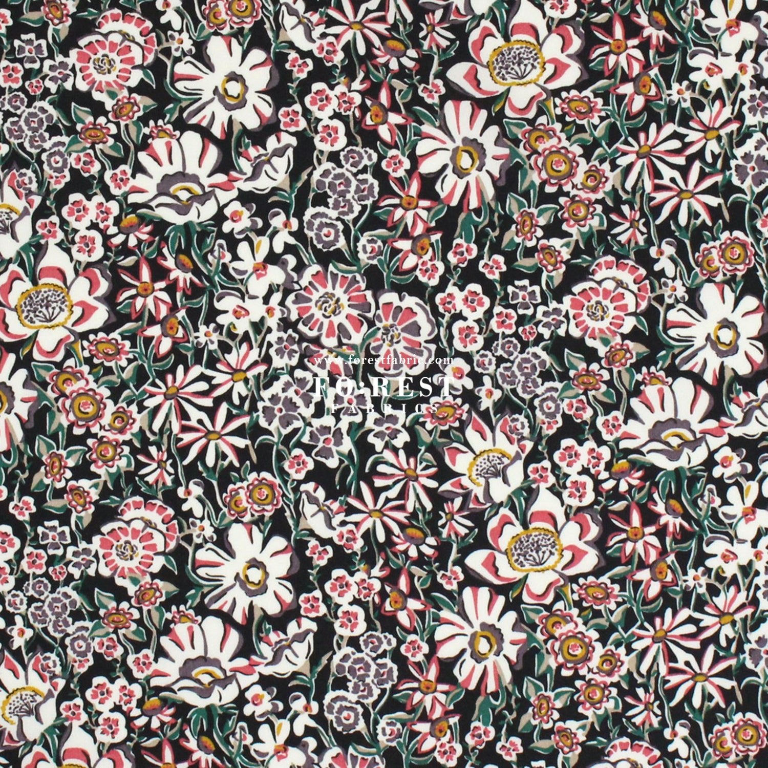 Liberty of London (Cotton Poplin Fabric) - White garden A - FO:REST Fabric 布恩堂Liberty fabrictana lawnjapanese fabricykk zipper