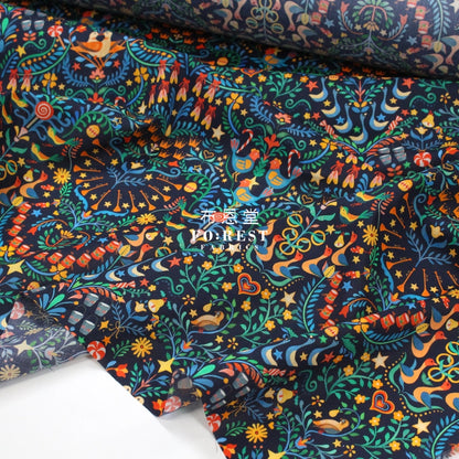 Liberty Of London (Cotton Tana Lawn Fabric) - 12 Days Christmas Navy Cotton