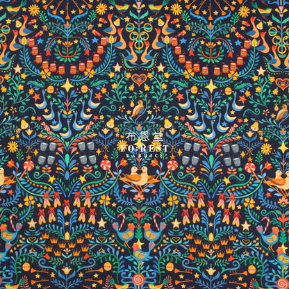 Liberty Of London (Cotton Tana Lawn Fabric) - 12 Days Christmas Navy Cotton