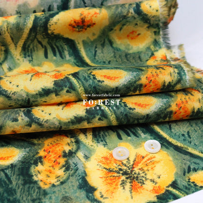 Liberty of London (Cotton Tana Lawn Fabric) - Althea Trinidad Green - FO:REST Fabric 布恩堂Liberty fabrictana lawnjapanese fabricykk zipper