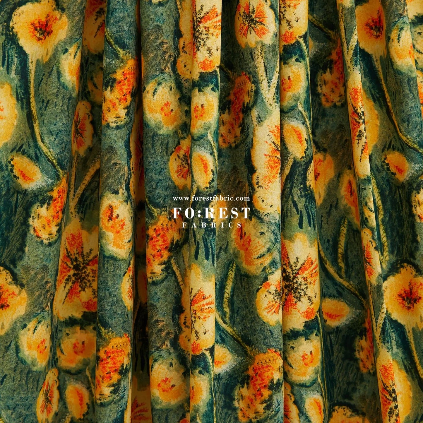 Liberty of London (Cotton Tana Lawn Fabric) - Althea Trinidad Green - FO:REST Fabric 布恩堂Liberty fabrictana lawnjapanese fabricykk zipper