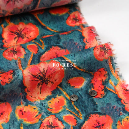 Liberty of London (Cotton Tana Lawn Fabric) - Althea Trinidad Red - FO:REST Fabric 布恩堂Liberty fabrictana lawnjapanese fabricykk zipper