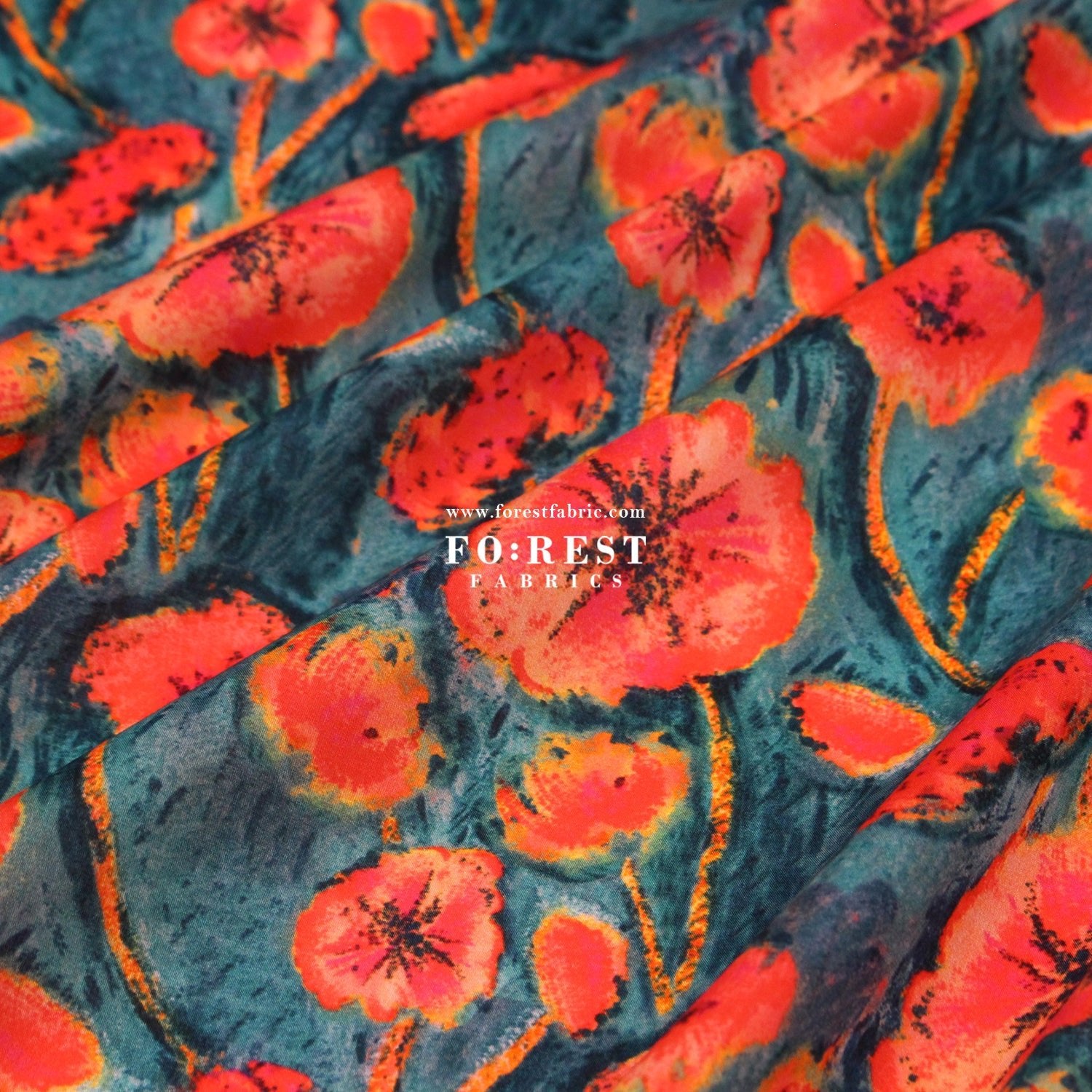 Liberty of London (Cotton Tana Lawn Fabric) - Althea Trinidad Red - FO:REST Fabric 布恩堂Liberty fabrictana lawnjapanese fabricykk zipper