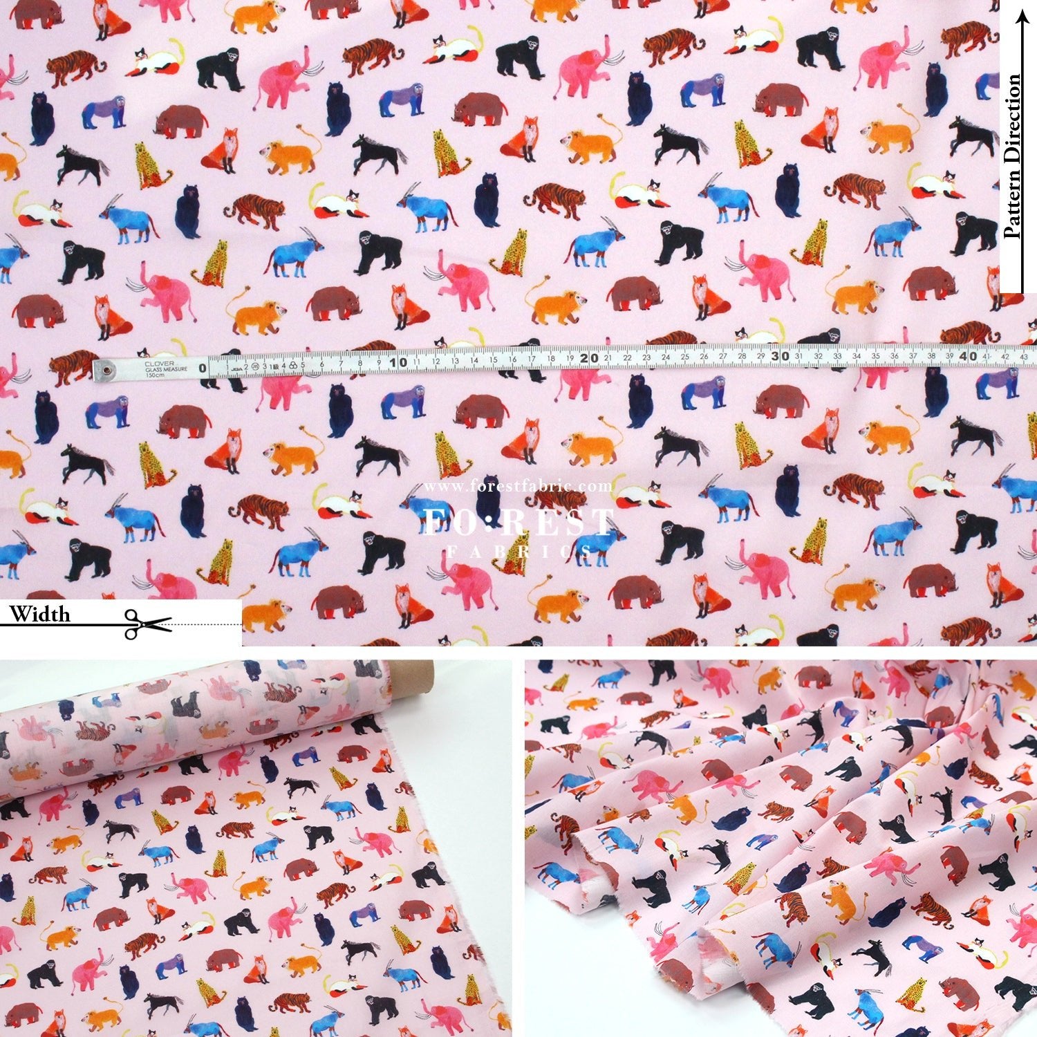 Liberty of London (Cotton Tana Lawn Fabric) - Animal Pals B - FO:REST Fabric 布恩堂Liberty fabrictana lawnjapanese fabricykk zipper