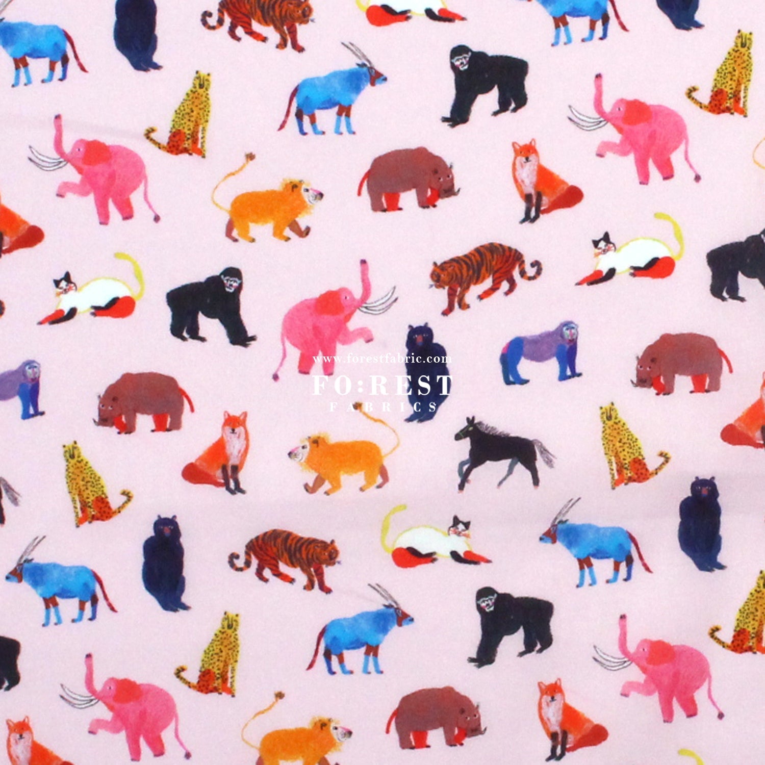 Liberty of London (Cotton Tana Lawn Fabric) - Animal Pals B - FO:REST Fabric 布恩堂Liberty fabrictana lawnjapanese fabricykk zipper
