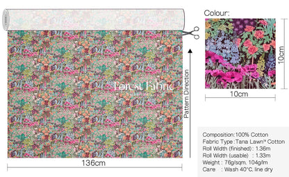 Liberty of London (Cotton Tana Lawn Fabric) - Anna's Haven - FO:REST Fabric 布恩堂Liberty fabrictana lawnjapanese fabricykk zipper