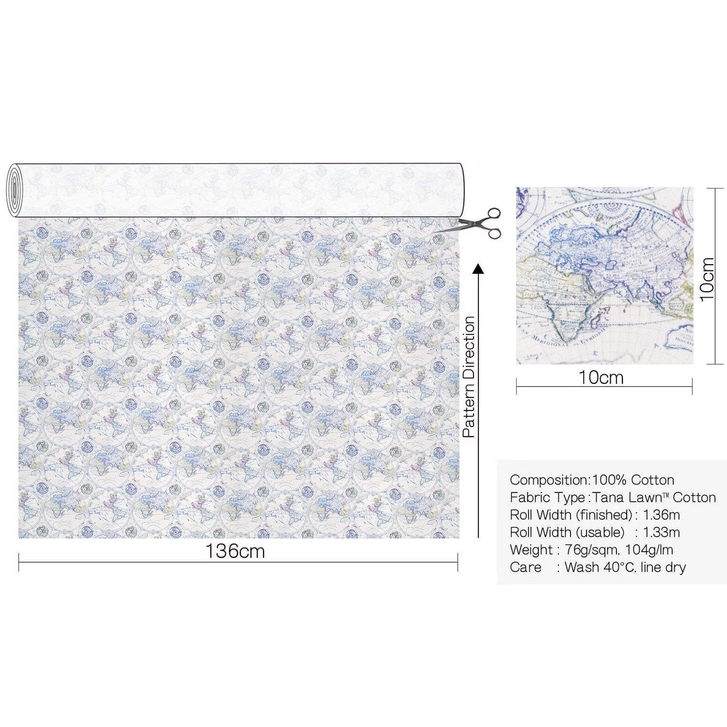 Liberty of London (Cotton Tana Lawn Fabric) - Around the World - FO:REST Fabric 布恩堂Liberty fabrictana lawnjapanese fabricykk zipper