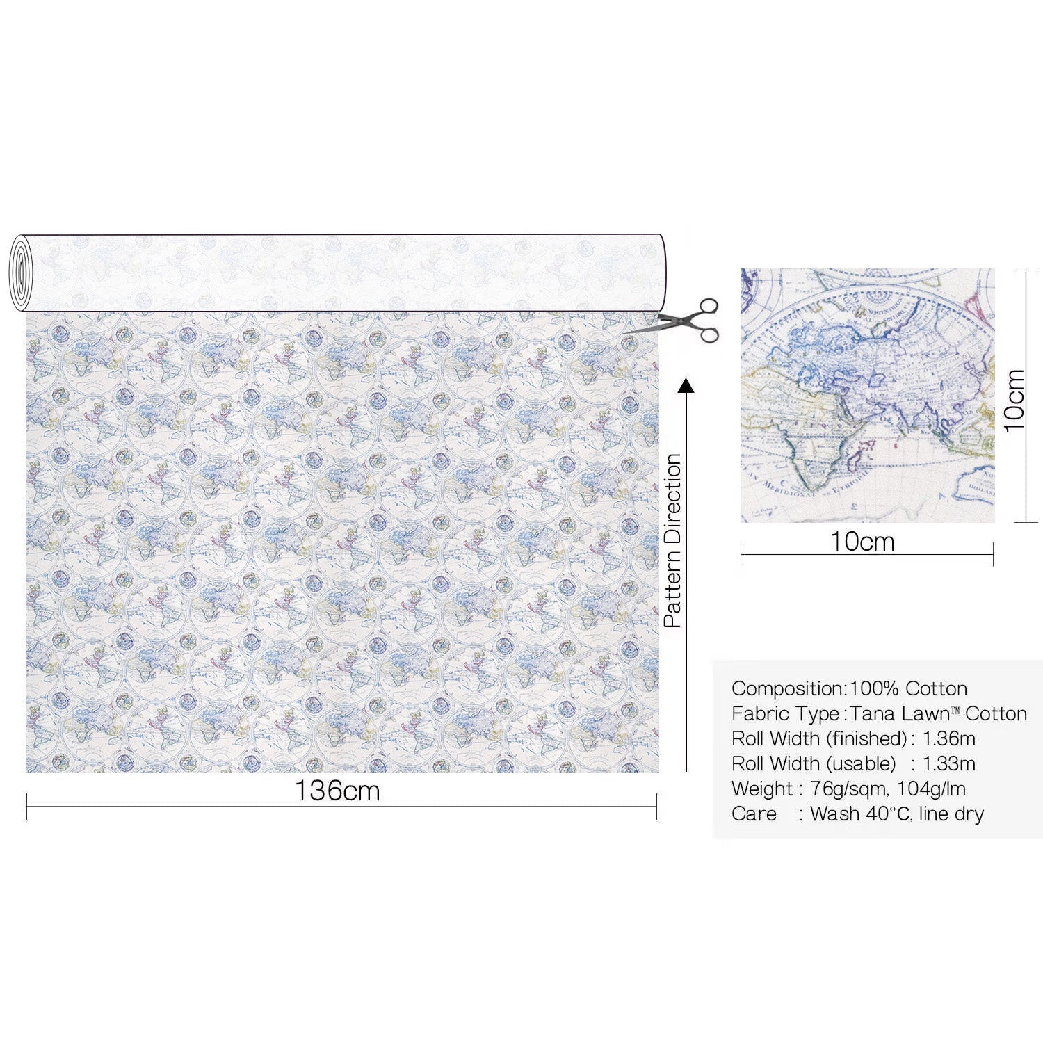 Liberty of London (Cotton Tana Lawn Fabric) - Around the World - FO:REST Fabric 布恩堂Liberty fabrictana lawnjapanese fabricykk zipper