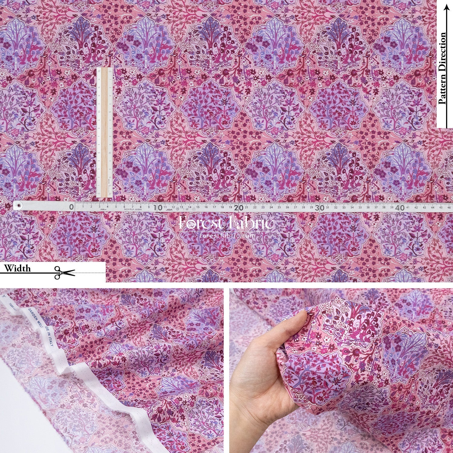 Liberty of London (Cotton Tana Lawn Fabric) - Aspley Tile - FO:REST Fabric 布恩堂Liberty fabrictana lawnjapanese fabricykk zipper