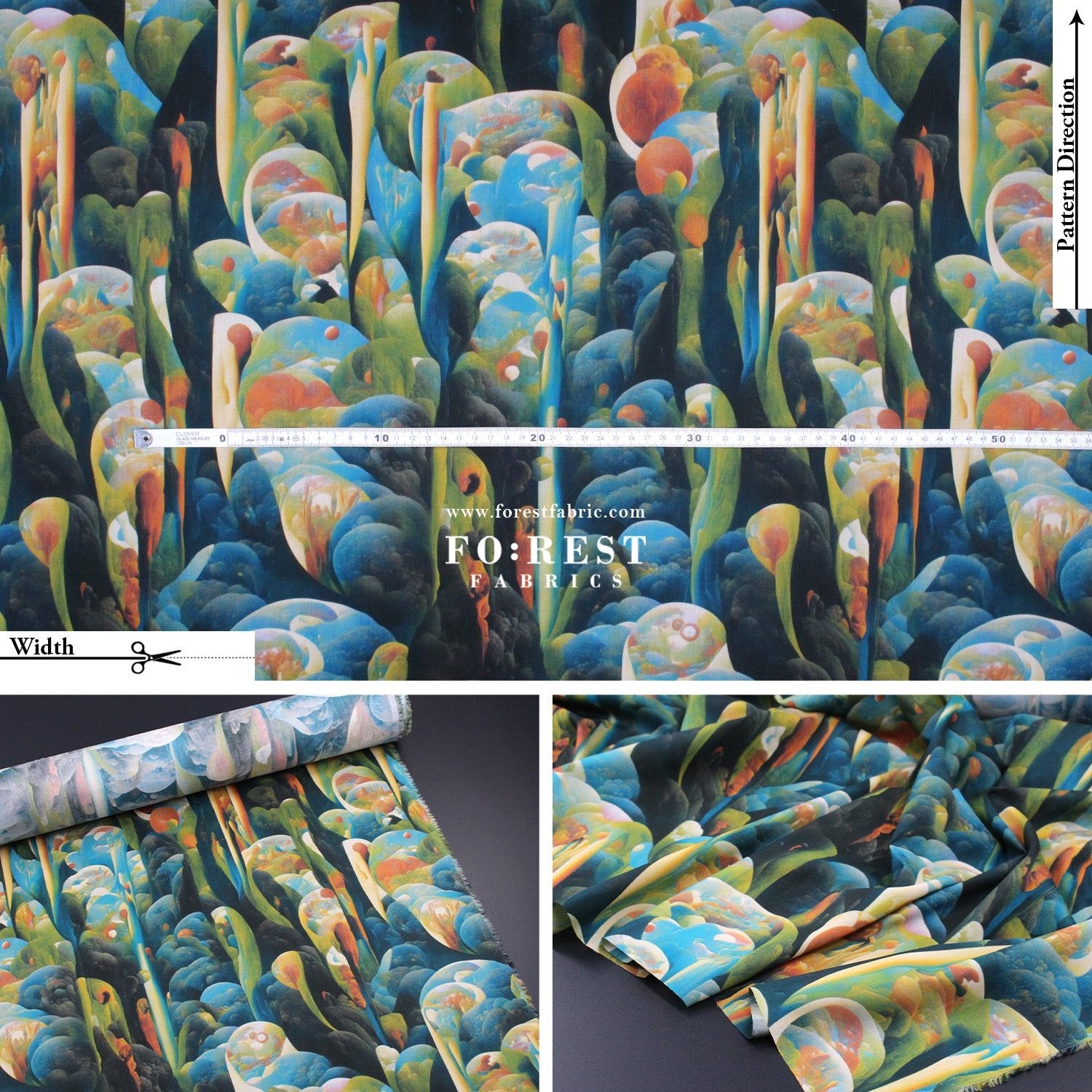 Liberty of London (Cotton Tana Lawn Fabric) - Avalon Scenes - FO:REST Fabric 布恩堂Liberty fabrictana lawnjapanese fabricykk zipper