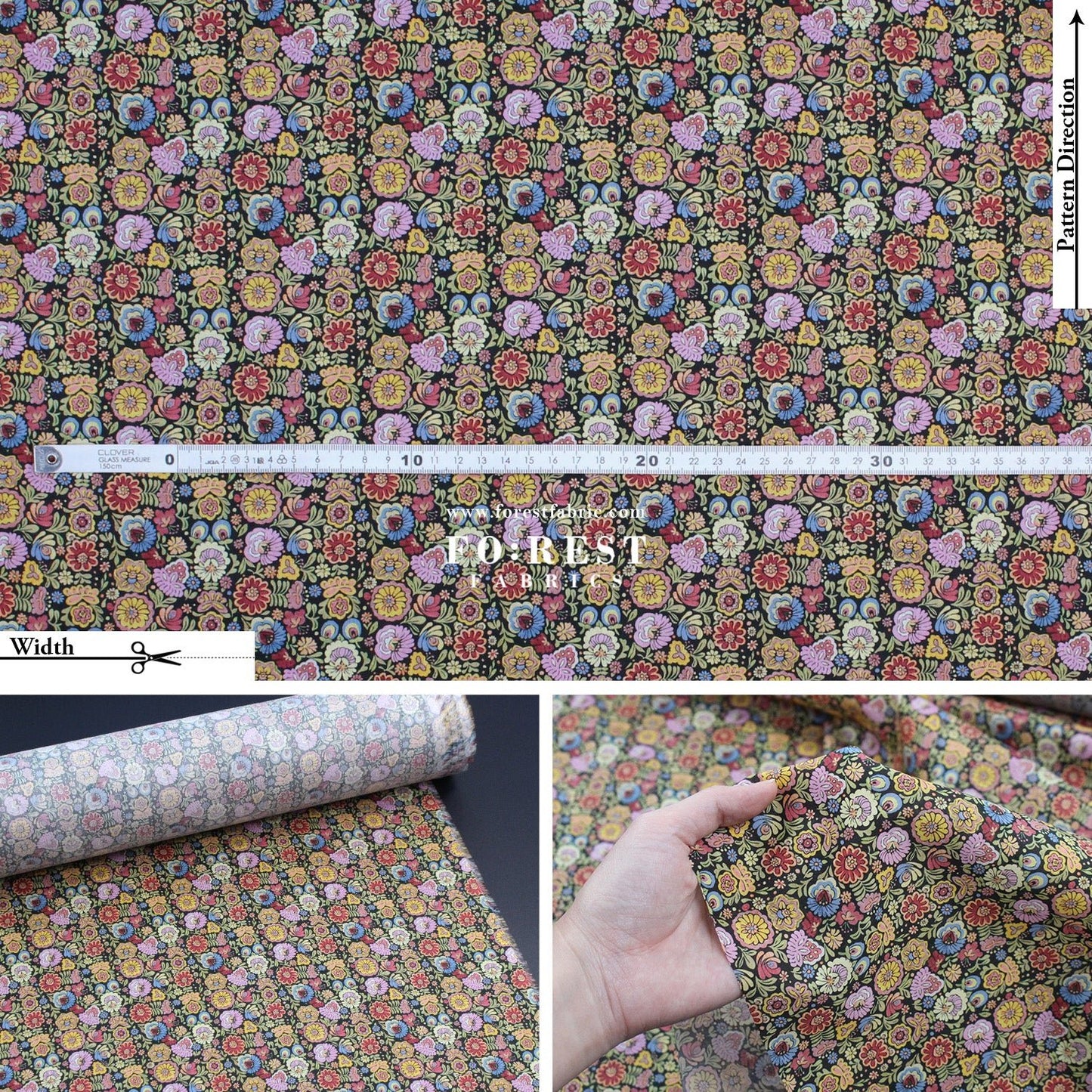 Liberty of London (Cotton Tana Lawn Fabric) - Begonia - FO:REST Fabric 布恩堂Liberty fabrictana lawnjapanese fabricykk zipper