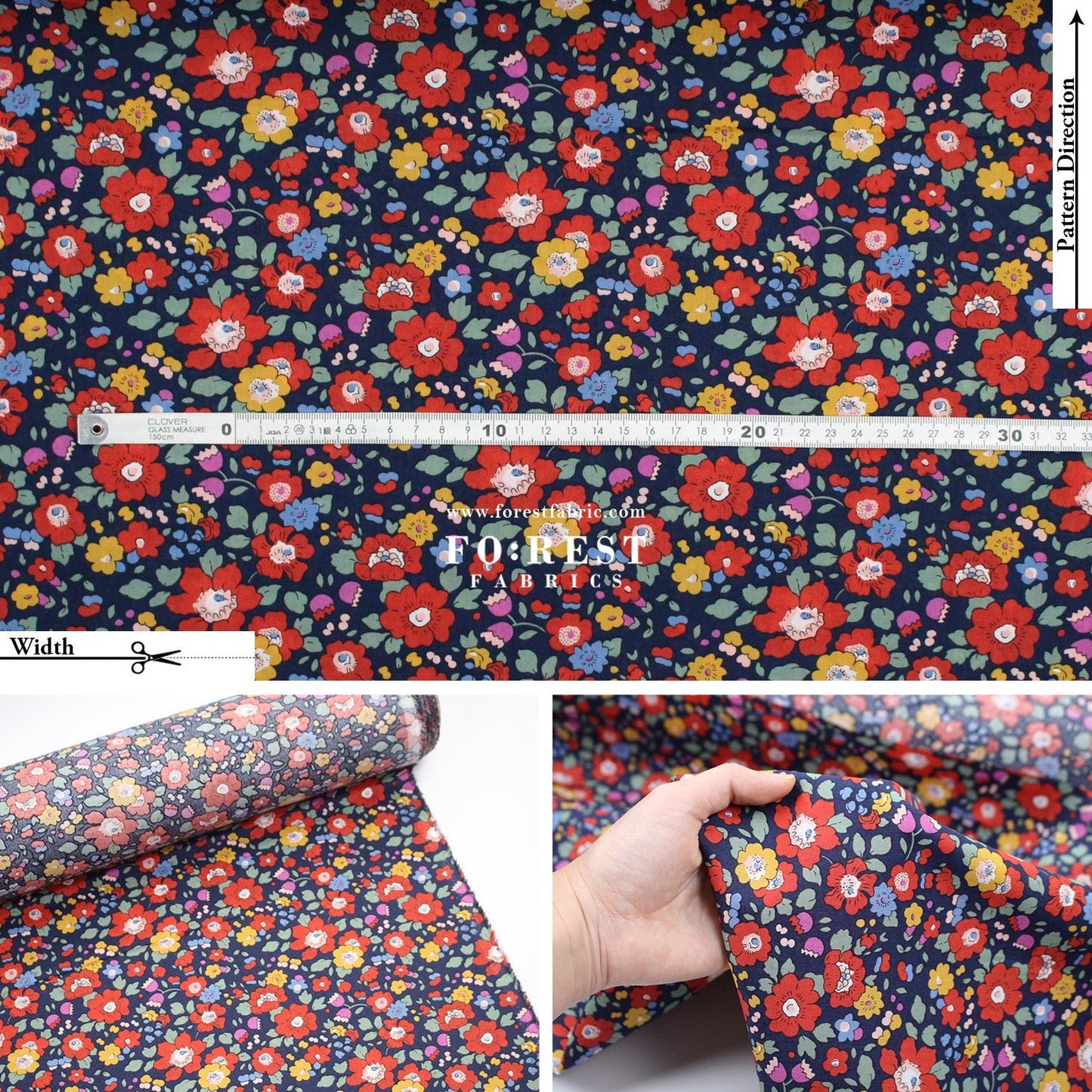 Liberty of London (Cotton Tana Lawn Fabric) - Betsy Meadow A - FO:REST Fabric 布恩堂Liberty fabrictana lawnjapanese fabricykk zipper