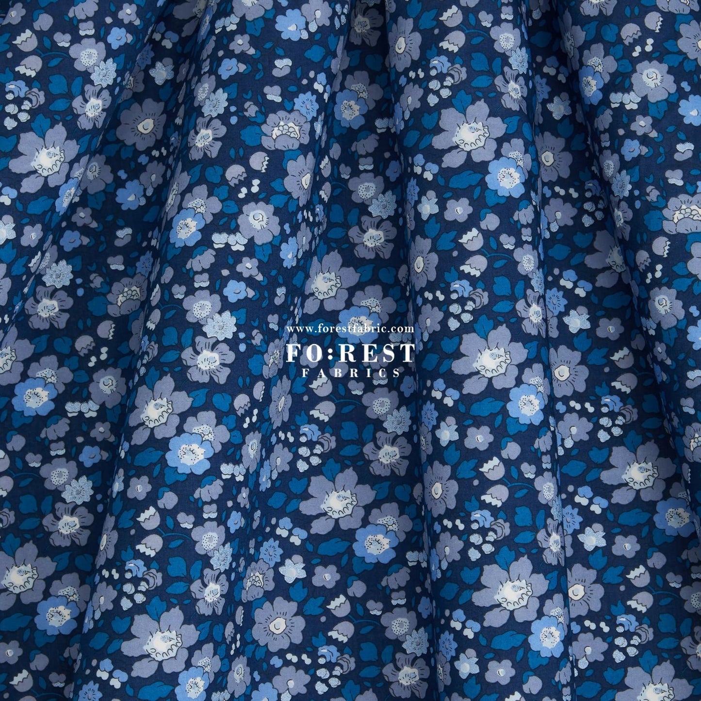 Liberty of London (Cotton Tana Lawn Fabric) - Betsy Meadow Metalic E - FO:REST Fabric 布恩堂Liberty fabrictana lawnjapanese fabricykk zipper