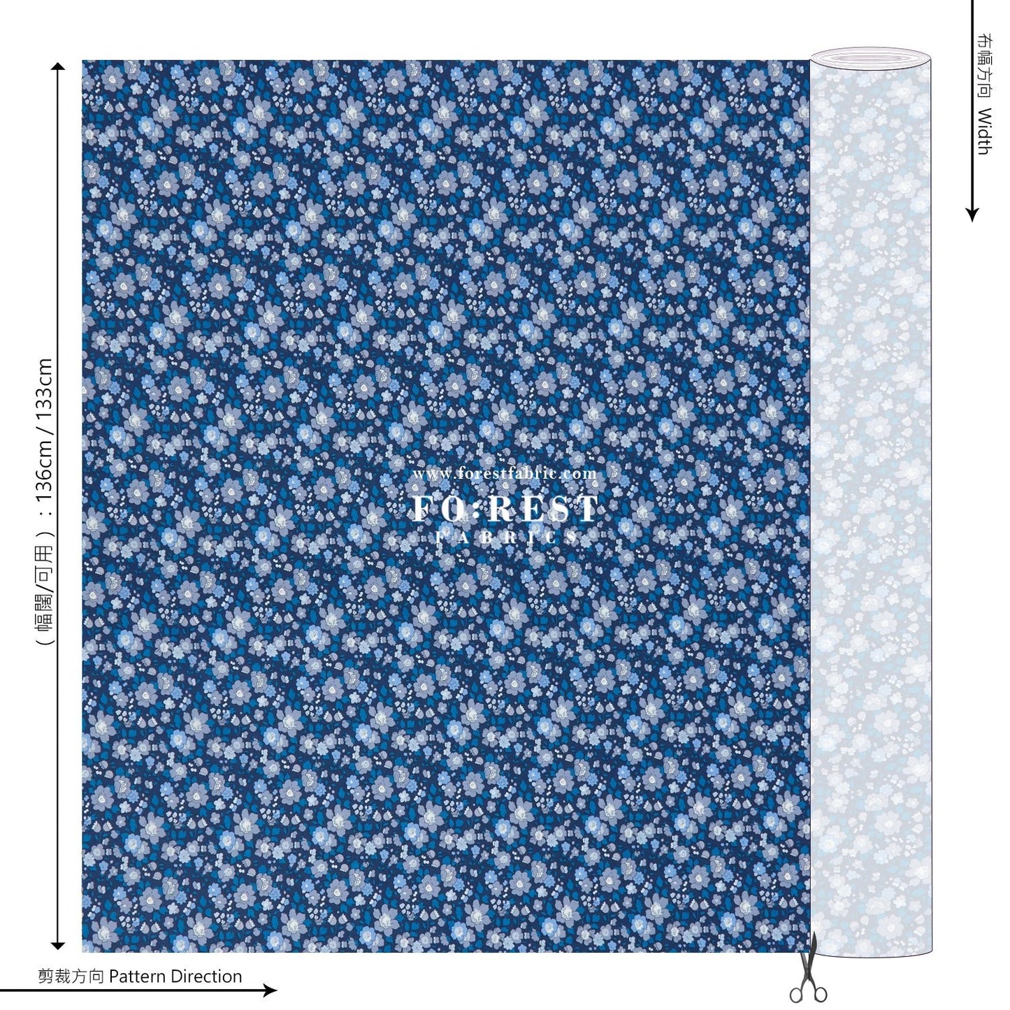 Liberty of London (Cotton Tana Lawn Fabric) - Betsy Meadow Metalic E - FO:REST Fabric 布恩堂Liberty fabrictana lawnjapanese fabricykk zipper