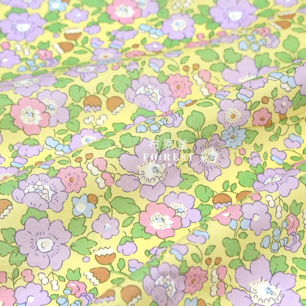 Liberty of London (Cotton Tana Lawn Fabric) - Betsy meadow Yellow - FO:REST Fabric 布恩堂Liberty fabrictana lawnjapanese fabricykk zipper