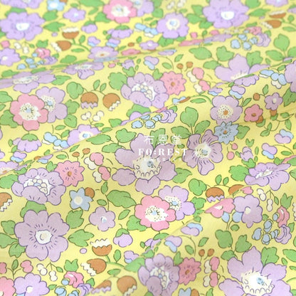 Liberty of London (Cotton Tana Lawn Fabric) - Betsy meadow Yellow - FO:REST Fabric 布恩堂Liberty fabrictana lawnjapanese fabricykk zipper