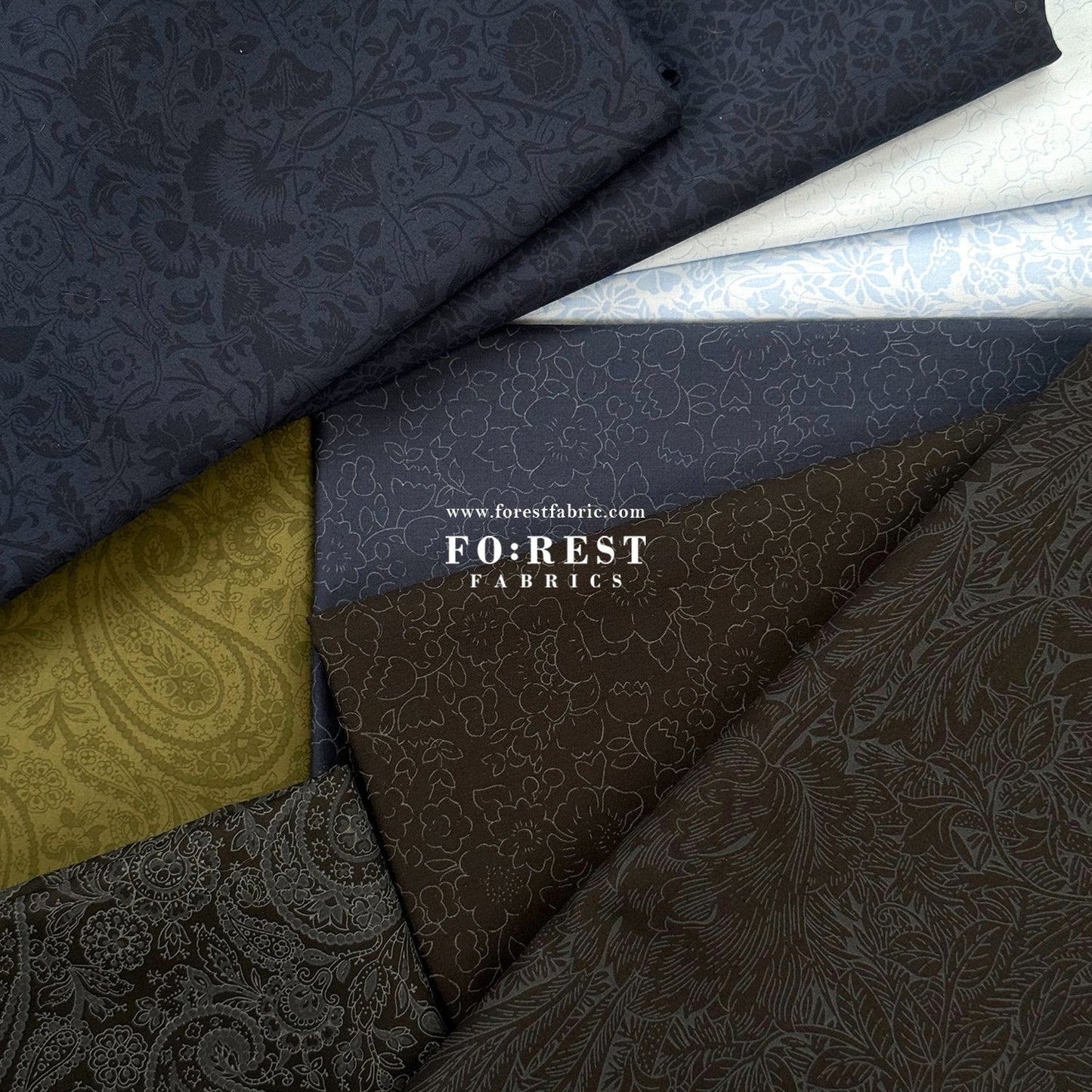 Liberty of London (Cotton Tana Lawn Fabric) - Betsy Navy - FO:REST Fabric 布恩堂Liberty fabrictana lawnjapanese fabricykk zipper