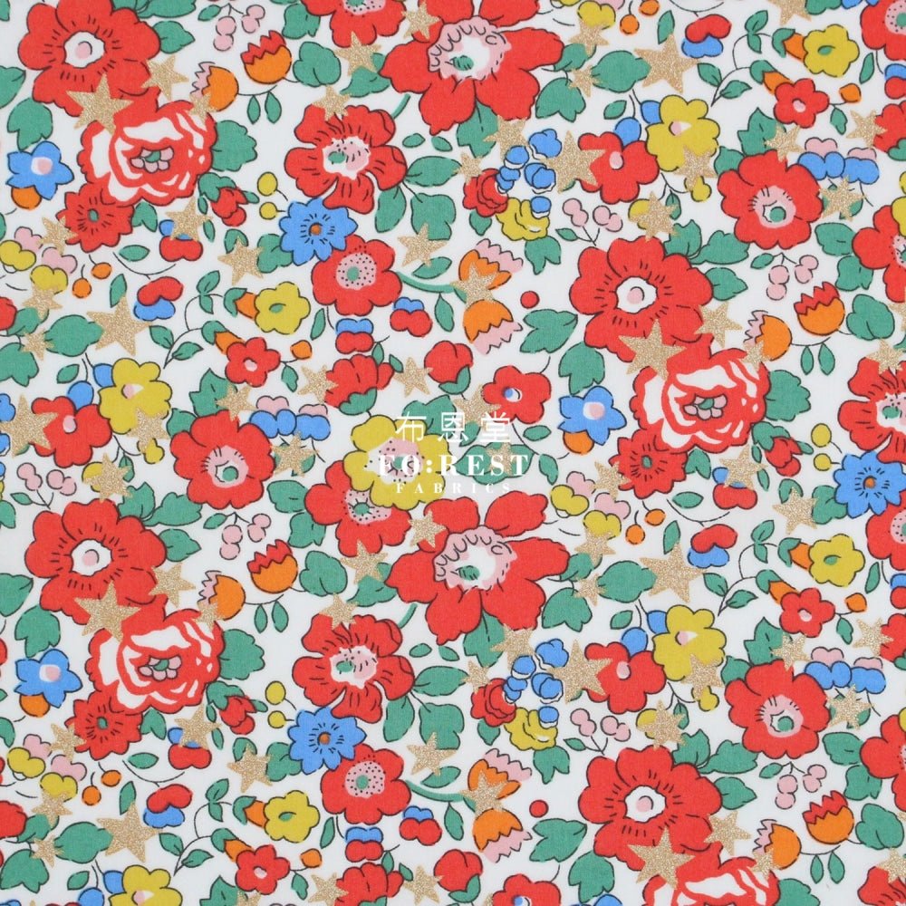 Liberty of London (Cotton Tana Lawn Fabric) - Betsy Star MILKY - FO:REST Fabric 布恩堂Liberty fabrictana lawnjapanese fabricykk zipper