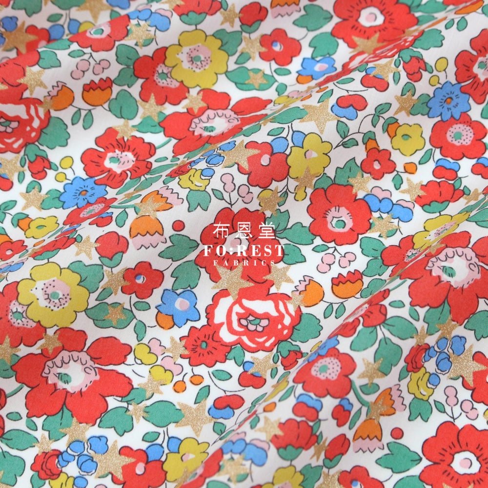 Liberty of London (Cotton Tana Lawn Fabric) - Betsy Star MILKY - FO:REST Fabric 布恩堂Liberty fabrictana lawnjapanese fabricykk zipper
