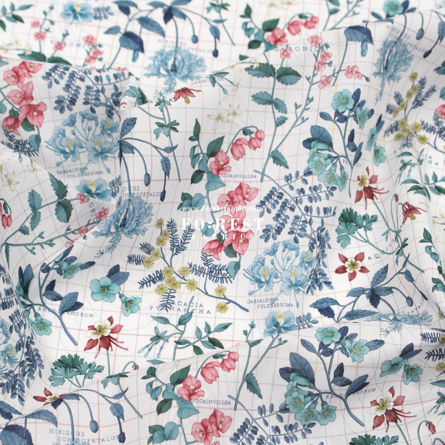 Liberty of London (Cotton Tana Lawn Fabric) - Botanists Journey A - FO:REST Fabric 布恩堂Liberty fabrictana lawnjapanese fabricykk zipper