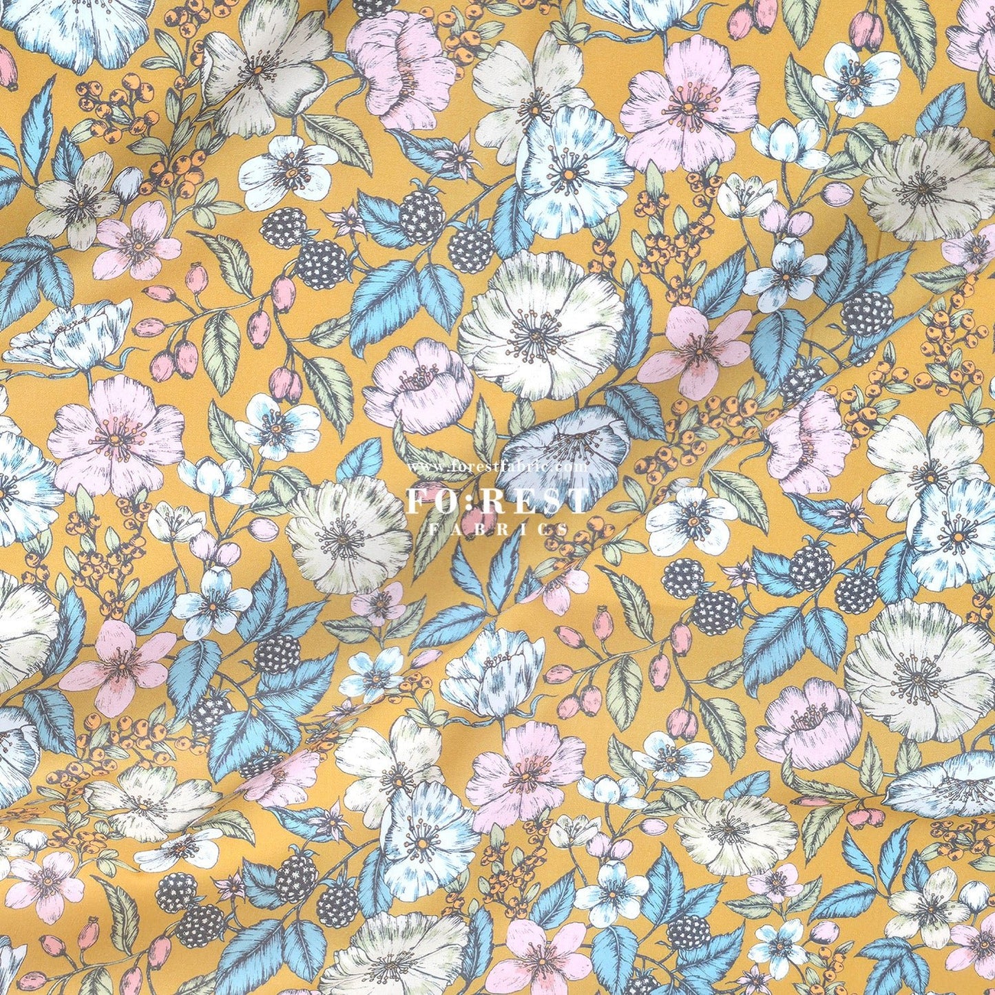 Liberty of London (Cotton Tana Lawn Fabric) - Bramble - FO:REST Fabric 布恩堂Liberty fabrictana lawnjapanese fabricykk zipper