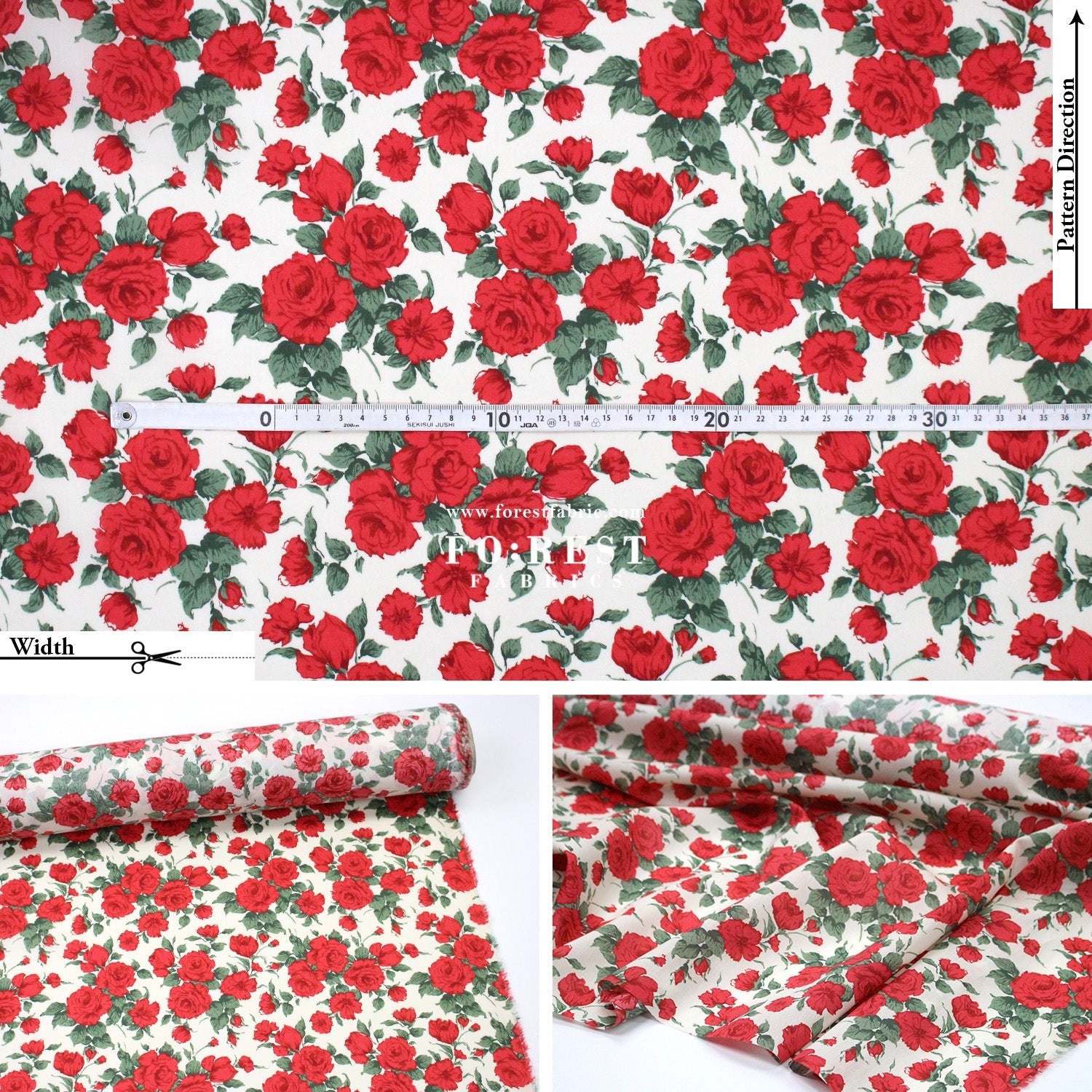Liberty of London (Cotton Tana Lawn Fabric) - Carline Rose - FO:REST Fabric 布恩堂Liberty fabrictana lawnjapanese fabricykk zipper