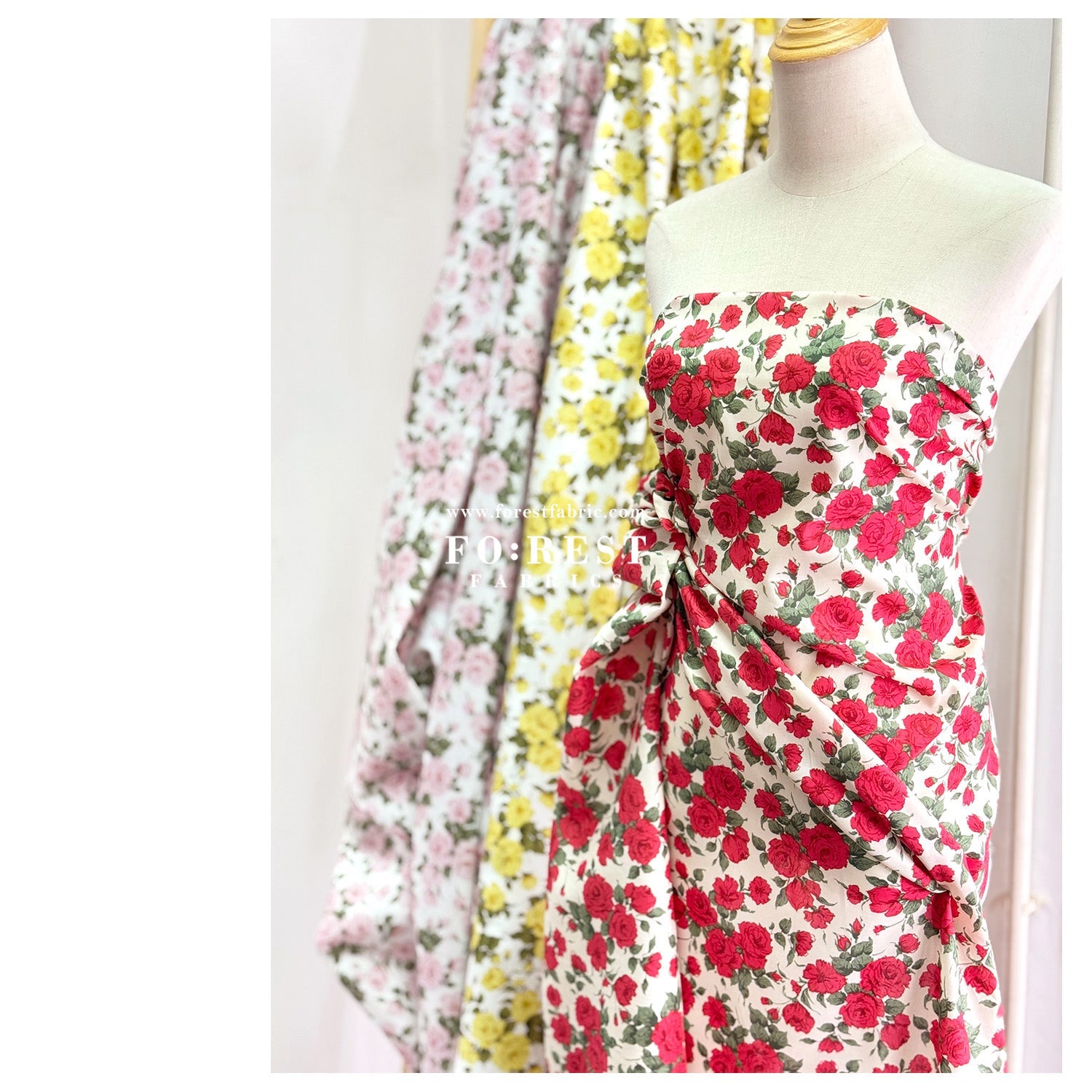 Liberty of London (Cotton Tana Lawn Fabric) - Carline Rose - FO:REST Fabric 布恩堂Liberty fabrictana lawnjapanese fabricykk zipper