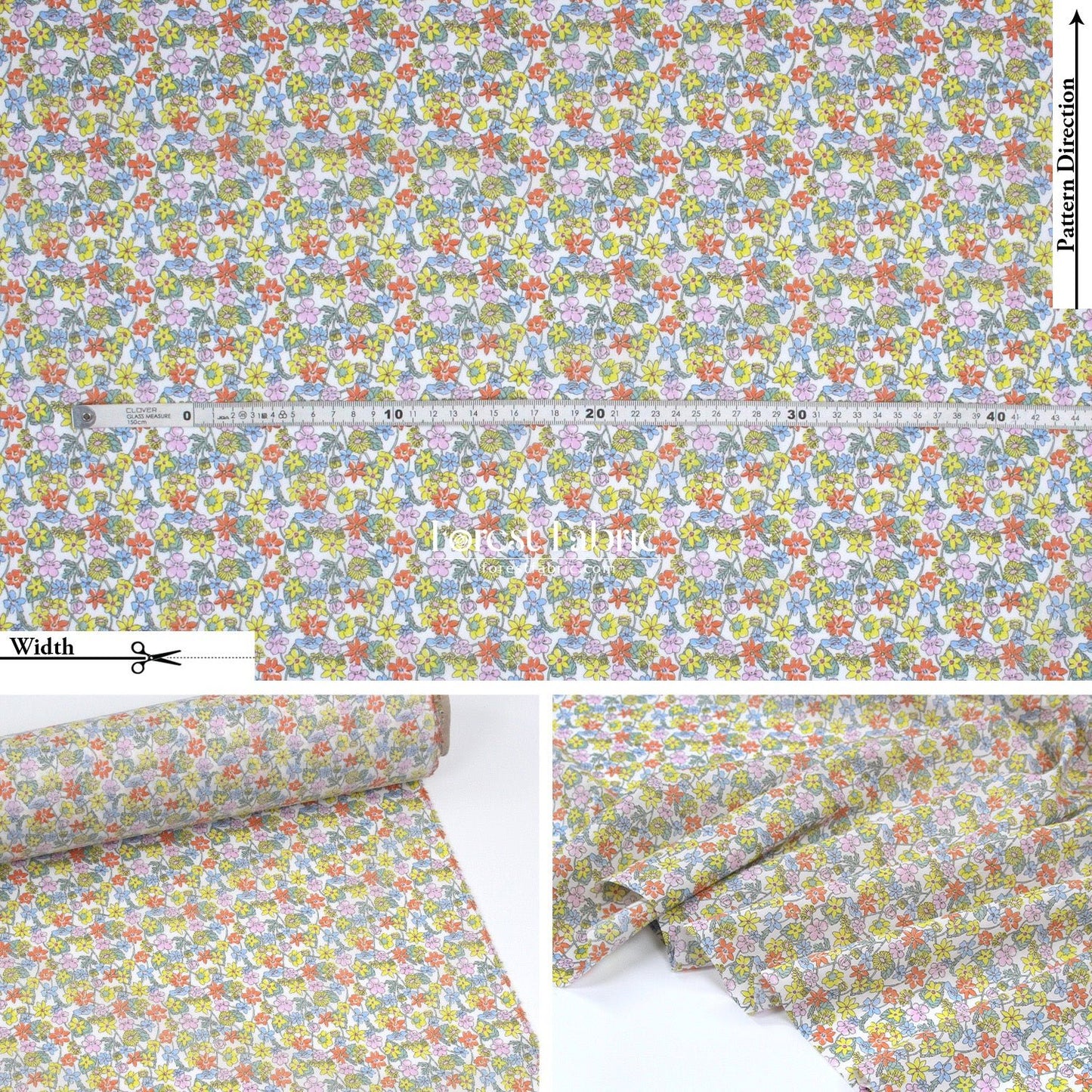 Liberty of London (Cotton Tana Lawn Fabric) - Carmella Daisy - FO:REST Fabric 布恩堂Liberty fabrictana lawnjapanese fabricykk zipper