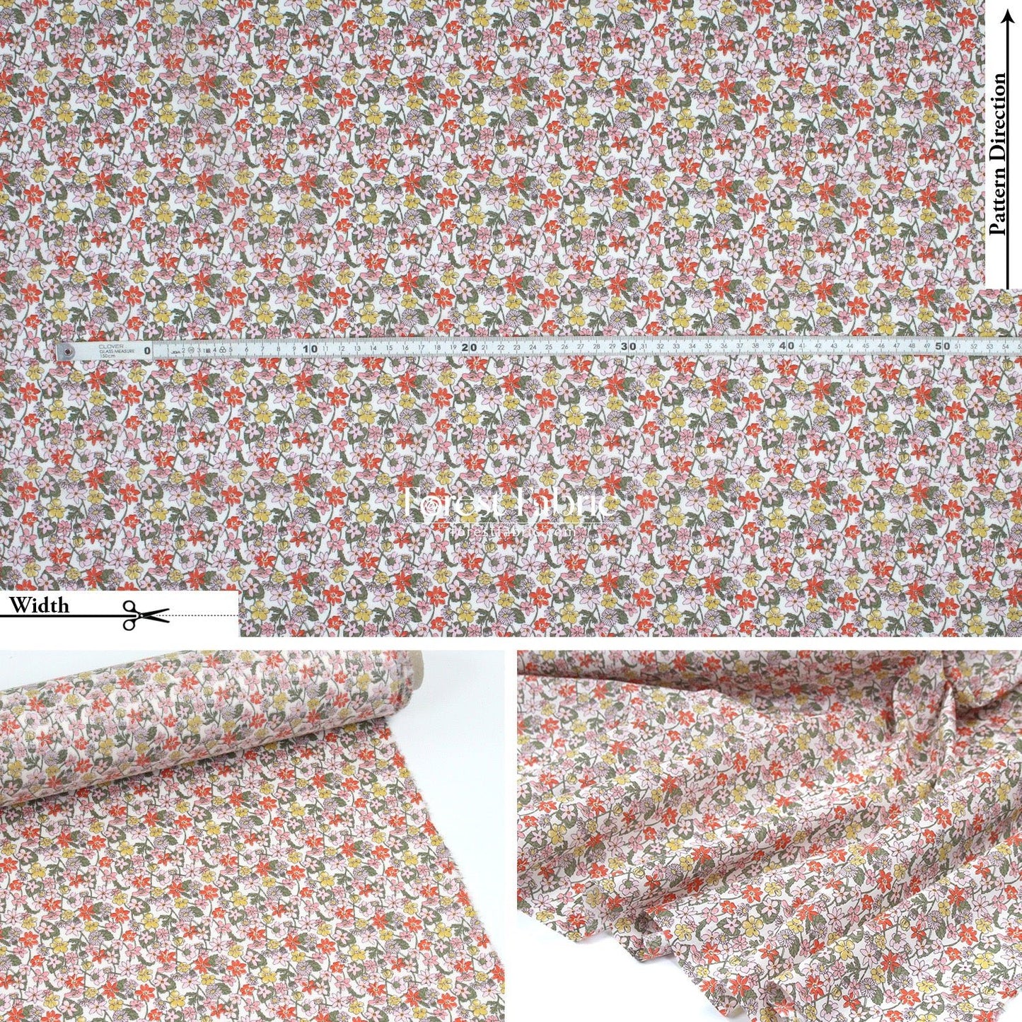 Liberty of London (Cotton Tana Lawn Fabric) - Carmella Daisy - FO:REST Fabric 布恩堂Liberty fabrictana lawnjapanese fabricykk zipper